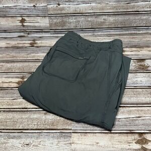 Eddie Bauer Cargo Pants Women 14 Gray Fleece Lined Drawstring Elastic Waistband